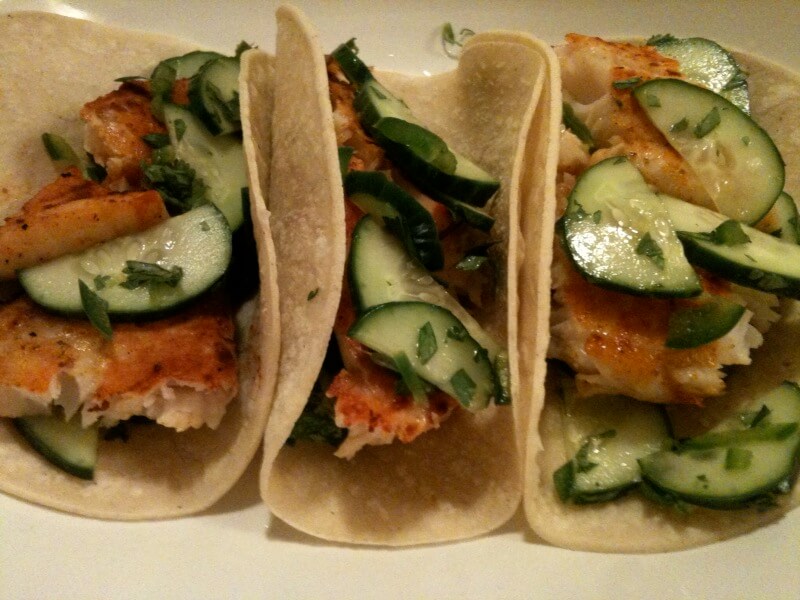 Homemade fish tacos