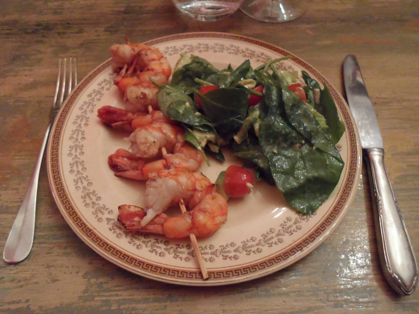 shrimp and salad